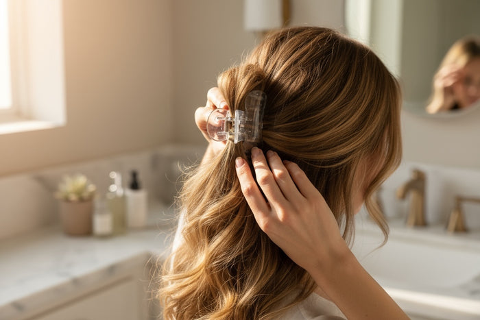 12 Pack, Clear Plastic Hair Claws Clips Women Strong Hair Grip.