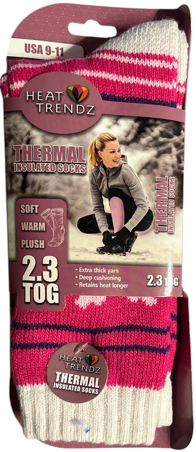 3 Pack Women's Heated Sox Socks Thick Thermal Socks Keeps Feet Warmer Longer 2.3 TOG heat rating Size: 9-11