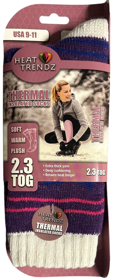 3 Pack Women's Heated Sox Socks Thick Thermal Socks Keeps Feet Warmer Longer 2.3 TOG heat rating Size: 9-11