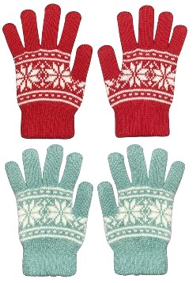 Winter Thermal Knitted Gloves for Women, 2 Pairs, 3.2 TOG Rating, Lining Warm Gloves for Cold Winter, Hand Protection.