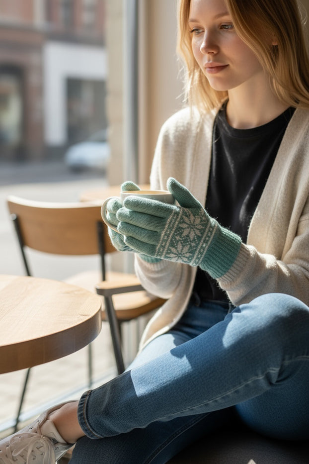 Winter Thermal Knitted Gloves for Women, 2 Pairs, 3.2 TOG Rating, Lining Warm Gloves for Cold Winter, Hand Protection.