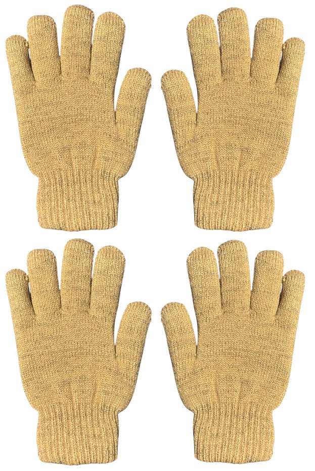 Winter Thermal Knitted Gloves for Women, 2 Pairs, 3.2 TOG Rating, Lining Warm Gloves for Cold Winter, Hand Protection. (Light Grey)