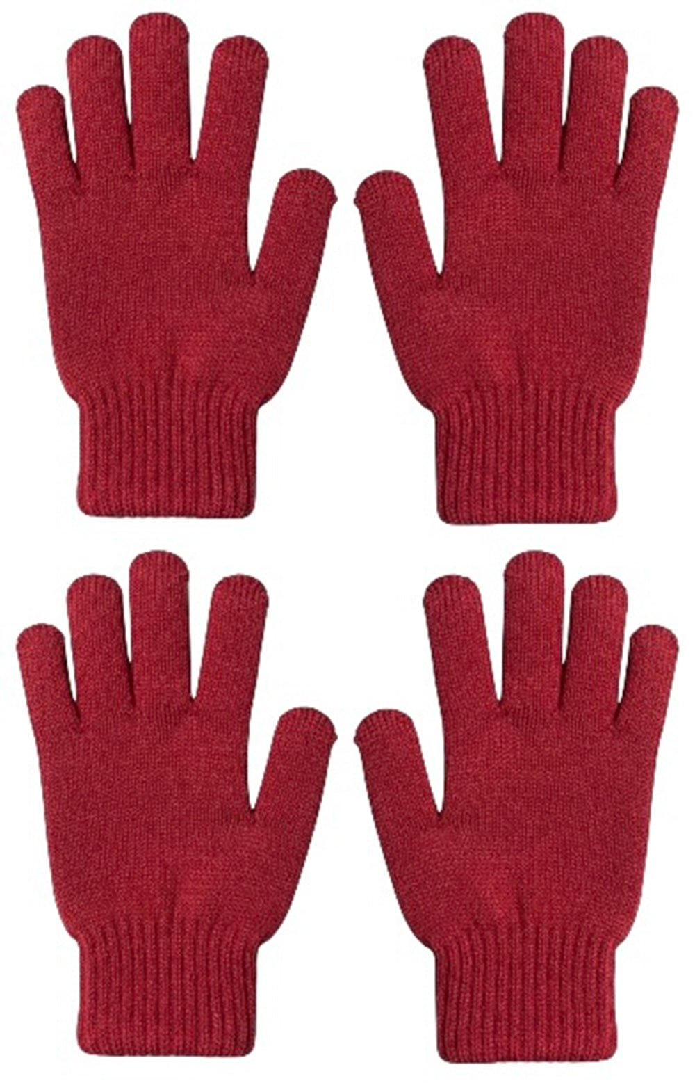 Winter Thermal Knitted Gloves for Women, 2 Pairs, 3.2 TOG Rating, Lining Warm Gloves for Cold Winter, Hand Protection. (Light Grey)