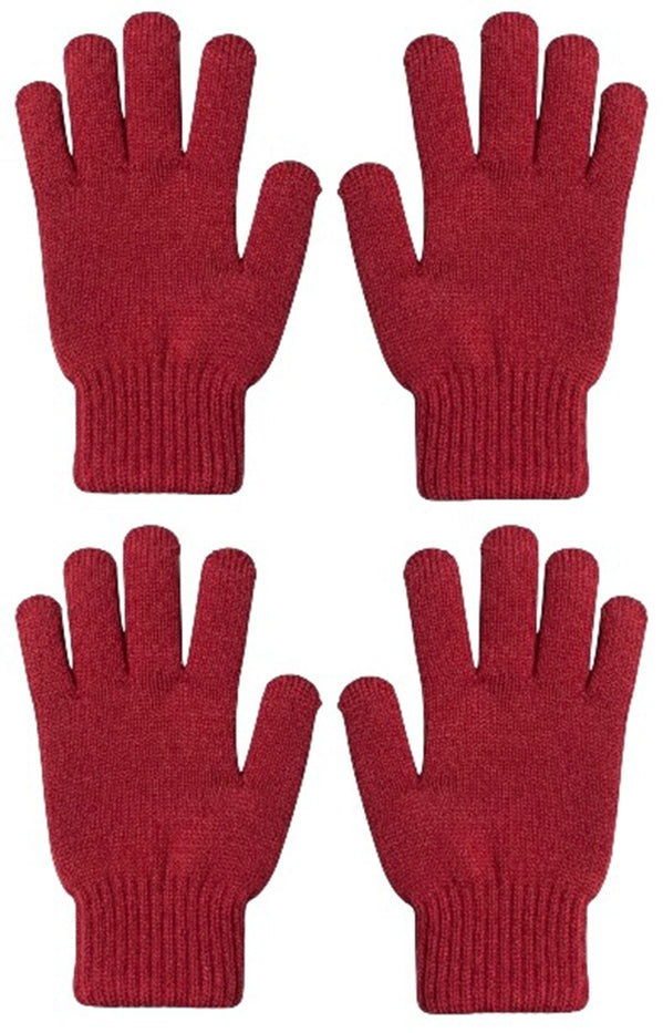 Winter Thermal Knitted Gloves for Women, 2 Pairs, 3.2 TOG Rating, Lining Warm Gloves for Cold Winter, Hand Protection. (Light Grey)