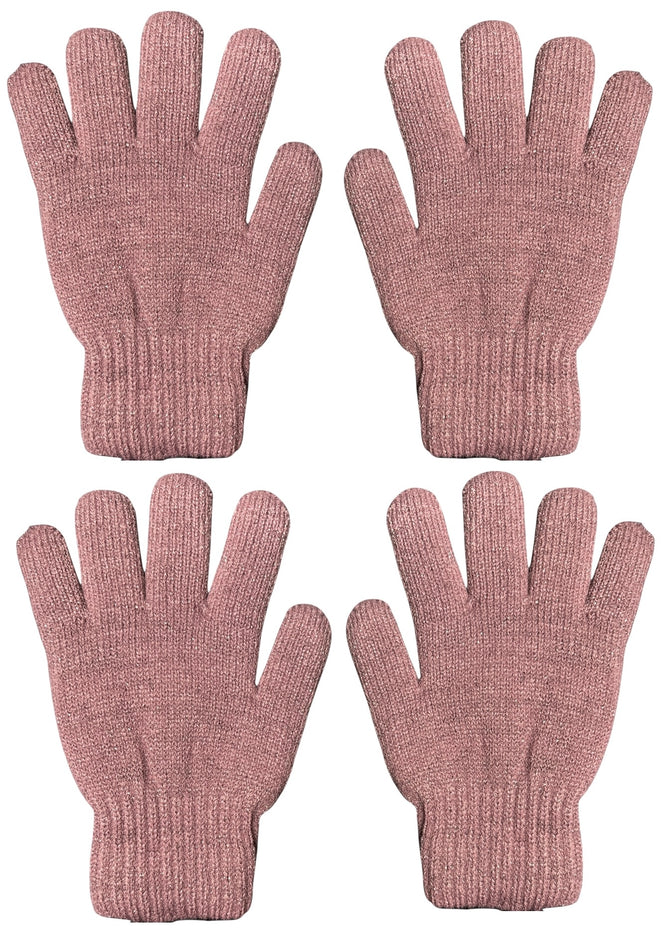 Winter Thermal Knitted Gloves for Women, 2 Pairs, 3.2 TOG Rating, Lining Warm Gloves for Cold Winter, Hand Protection. (Light Grey)