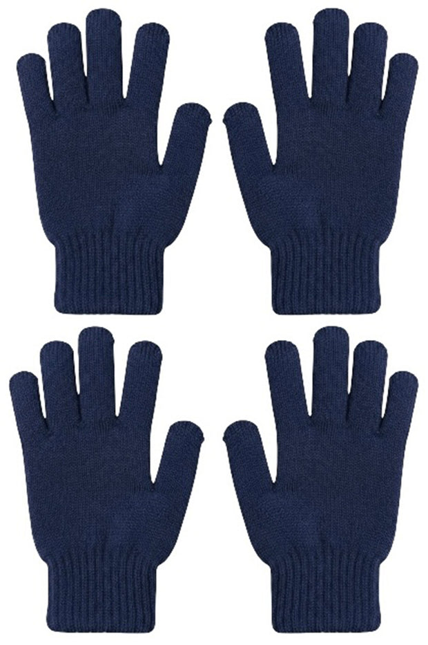 Winter Thermal Knitted Gloves for Women, 2 Pairs, 3.2 TOG Rating, Lining Warm Gloves for Cold Winter, Hand Protection. (Light Grey)