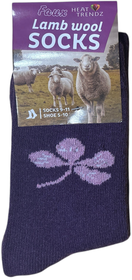 Thermal Faux Lambs Wool Crew Socks for women Cold Weather 4 Pairs Heavy and Warm Size: 9-11.
