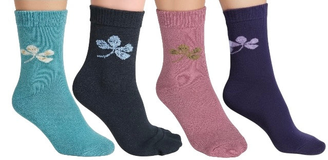 Thermal Faux Lambs Wool Crew Socks for women Cold Weather 4 Pairs Heavy and Warm Size: 9-11.