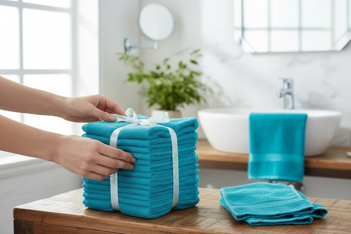 Washcloths, 18 Pack, 100% Ring-Spun Cotton Washcloths for Face, Body, and Hands. Design to Exfoliate. Extra Soft and Absorbent. Machine Washable. Size: 12 x 12 inches.