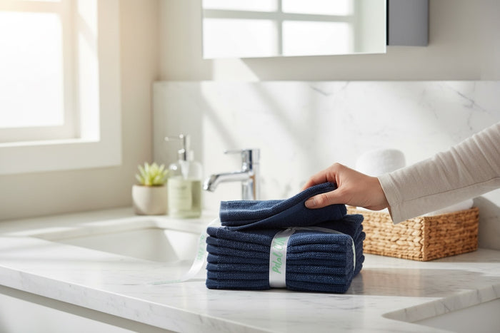 Washcloths, 18 Pack, 100% Ring-Spun Cotton Washcloths for Face, Body, and Hands. Design to Exfoliate. Extra Soft and Absorbent. Machine Washable. Size: 12 x 12 inches.