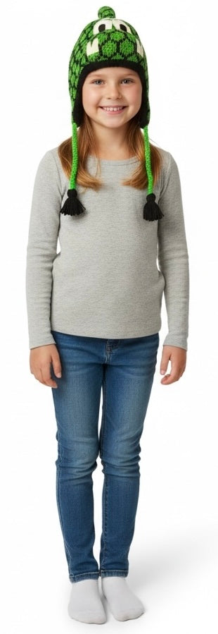 Handmade Animal Character Wool with Fleece Lined Adult Winter Hat, One Size fits
