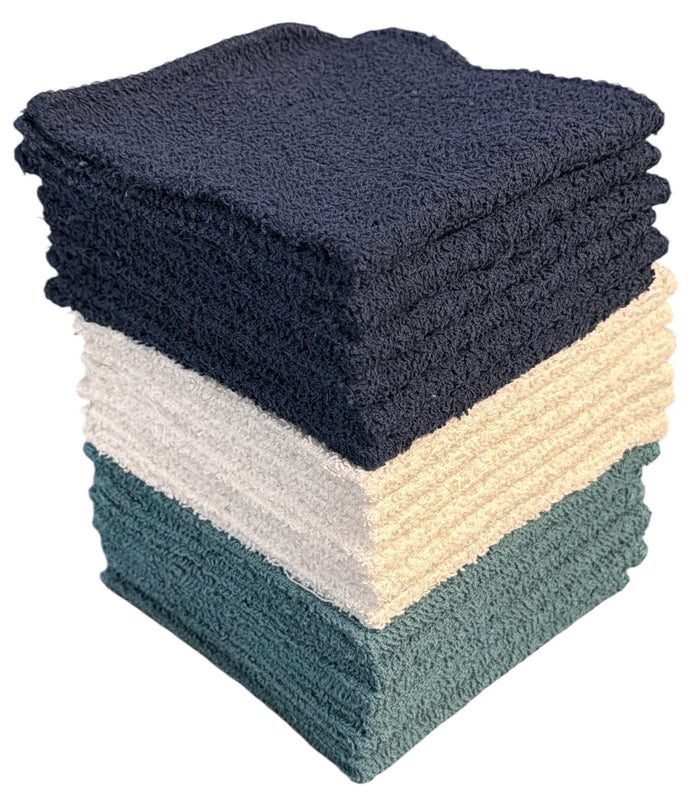 Washcloths, 72 Pcs 100% Cotton wash Cloths, Soft and Maximum Absorbent, Machine Washable, Size 11" X 11", Assorted Colors.