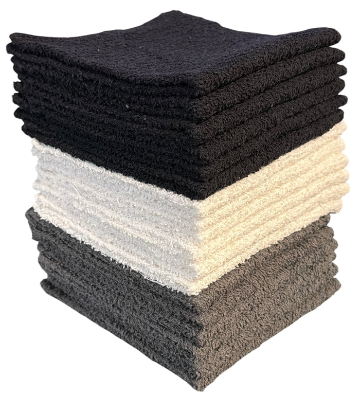 Washcloths, 72 Pcs 100% Cotton wash Cloths, Soft and Maximum Absorbent, Machine Washable, Size 11" X 11", Assorted Colors.