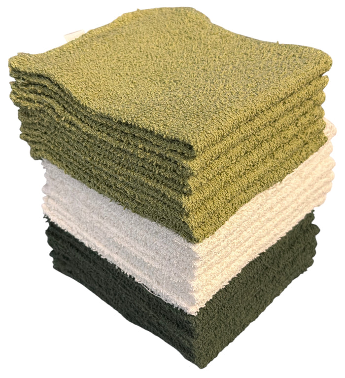 Washcloths, 72 Pcs 100% Cotton wash Cloths, Soft and Maximum Absorbent, Machine Washable, Size 11" X 11", Assorted Colors.