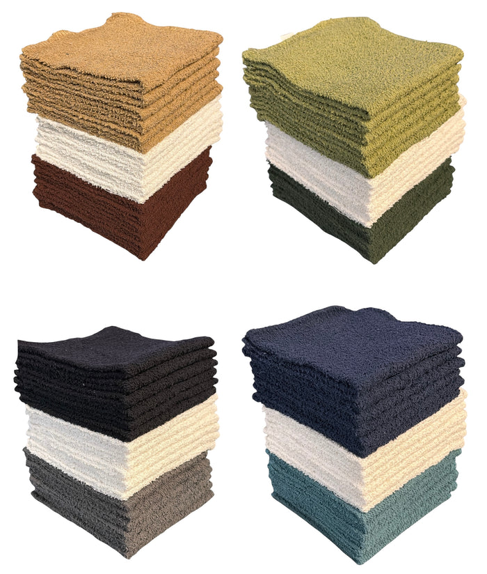 Washcloths, 72 Pcs 100% Cotton wash Cloths, Soft and Maximum Absorbent, Machine Washable, Size 11" X 11", Assorted Colors.
