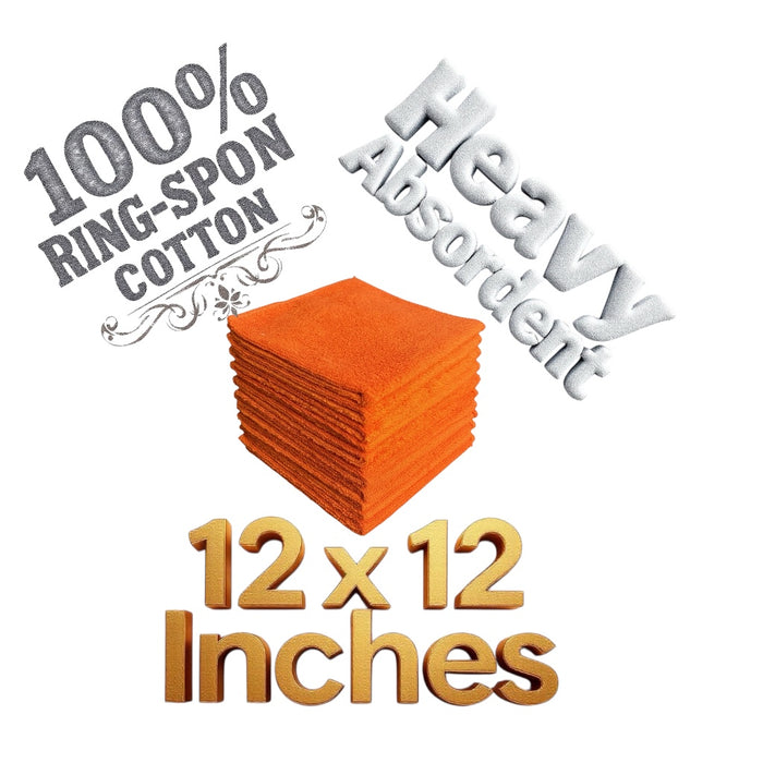 12 Pack Washcloths 100% Ring-Spun Cotton Wash cloths Design to exfoliate Your Hands, Body or face - Extra Soft and Absorbent – Machine Washable Size 12" X 12"- Assorted Colors.
