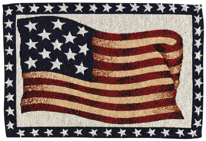 American Flag with Star Patriotic 4th of July Memorial Day, Independence Day Tapestry Placemats Set of 4, Kitchen Dining Table Décor Size: 13 x 19 Inches.