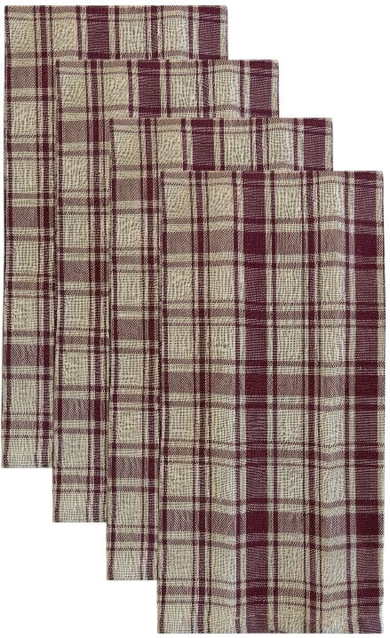 Set of 6, 100% Cotton Farmhouse Country Kitchen Linen Set, Included 4 Kitchen Towel, Ovenmitt, Potholder.