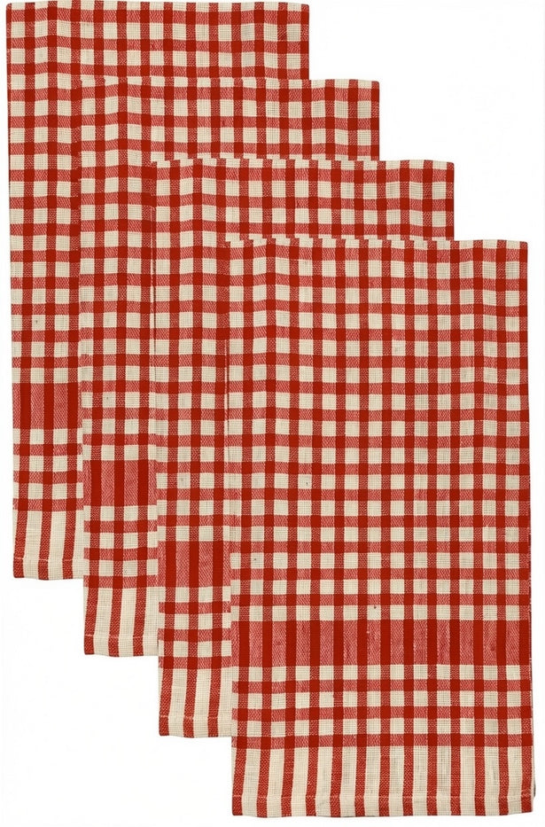 8 Packs, 100% Cotton Farmhouse Design Kitchen Towels Super Absorbent and Quick Dry, Reusable Kitchen towels Size: 15 x 25 Inches.