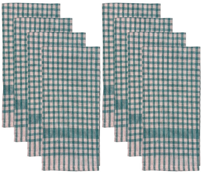 8 Packs, 100% Cotton Farmhouse Design Kitchen Towels Super Absorbent and Quick Dry, Reusable Kitchen towels Size: 15 x 25 Inches.