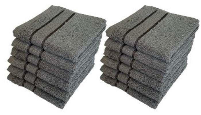 Washcloths 100% Ring Spun Cotton Zero Twist Wash Cloths for Body and Facewash Design to exfoliate Your Hands, Soft and Absorbent Machine Washable, 12 x 12 Inch.