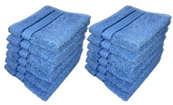 Washcloths 100% Ring Spun Cotton Zero Twist Wash Cloths for Body and Facewash Design to exfoliate Your Hands, Soft and Absorbent Machine Washable, 12 x 12 Inch.