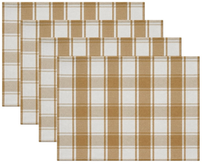 Farmhouse Buffalo Plaid Set of 4, Cotton Placemats for Kitchen Dining Table Mats, Easy to Clean, Machine Washable. Size: 13" x 19".