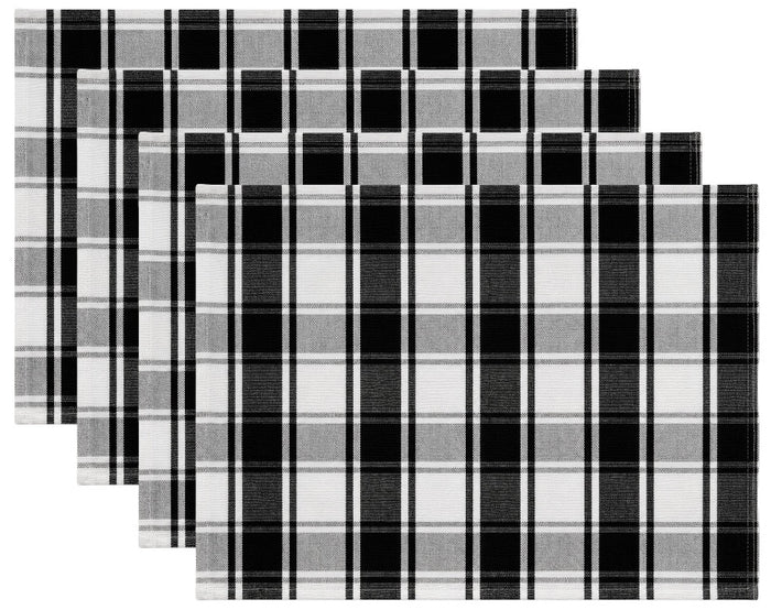 Farmhouse Buffalo Plaid Set of 4, Cotton Placemats for Kitchen Dining Table Mats, Easy to Clean, Machine Washable. Size: 13" x 19".