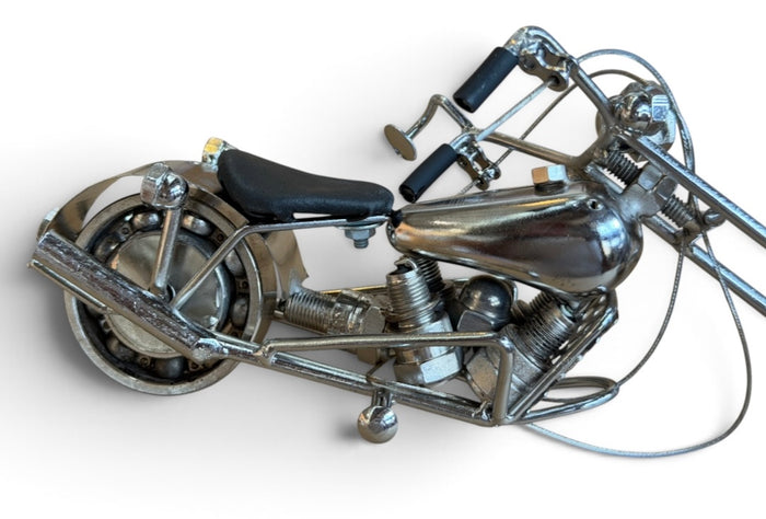 Harley Davidson Motorcycle Handmade Recycled Metal Sculpture desk Decor - 28cm