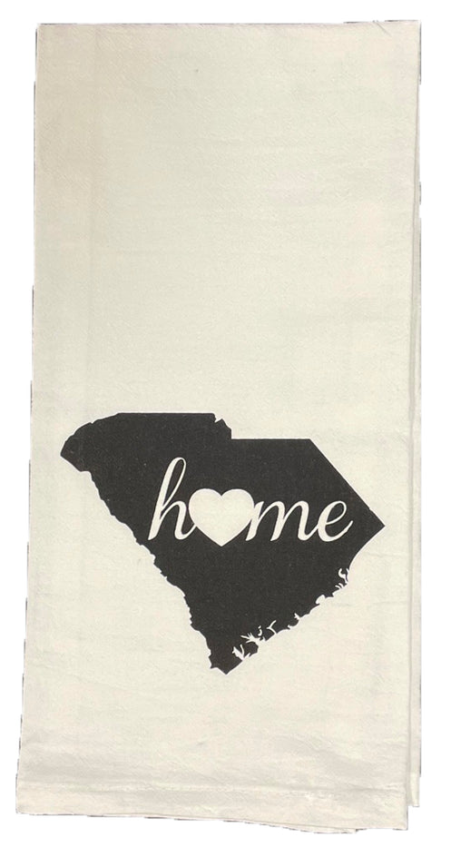 2 Pcs, 100% Cotton South Carolina State Flour Sack Printed Kitchen Towels with Sentiments Home. Size: 20" X 28". Inspired by The State WE Call Home.