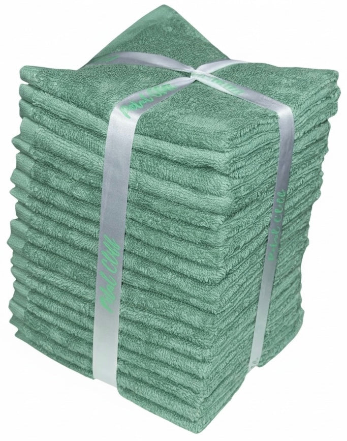 Washcloths, 18 Pack, 100% Ring-Spun Cotton Washcloths for Face, Body, and Hands. Design to Exfoliate. Extra Soft and Absorbent. Machine Washable. Size: 12 x 12 inches.