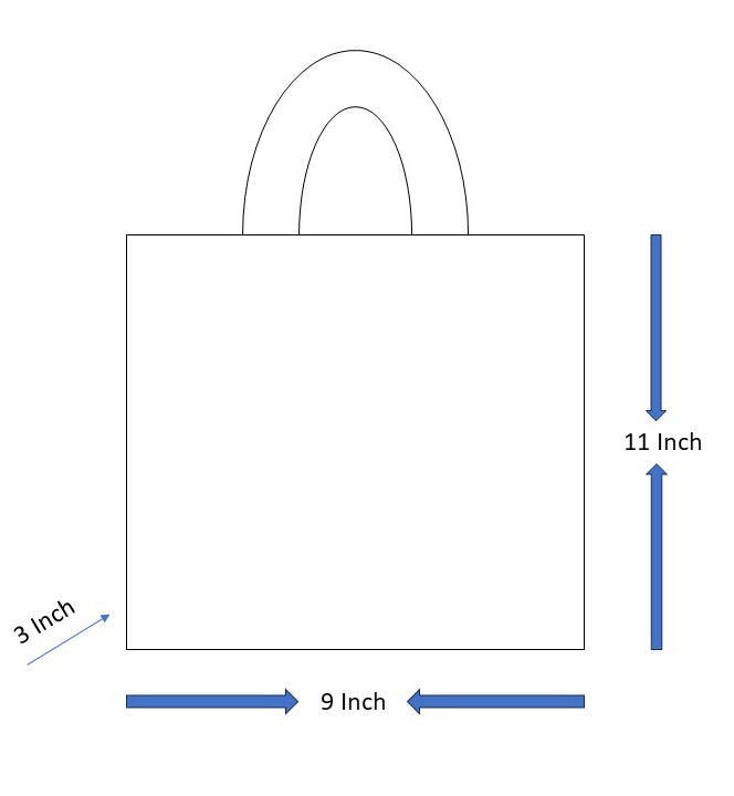 3 Pcs, 100% Cotton Small Canvas Tote Bag Size: 11 x 9 x 3 Inch Perfect for Screen Printer, Artist & Reusable for Grocery.