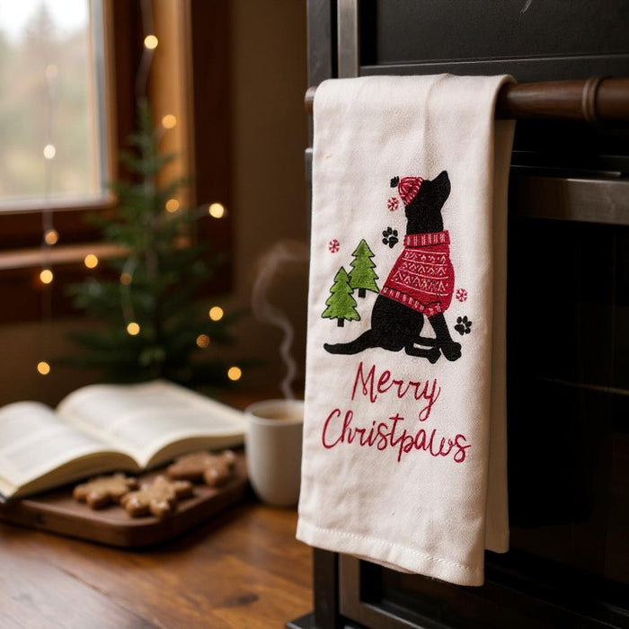 Set of 6, Christmas Holiday Print 100% Cotton Kitchen Towel / Tea Towel Size: 15” x 25".