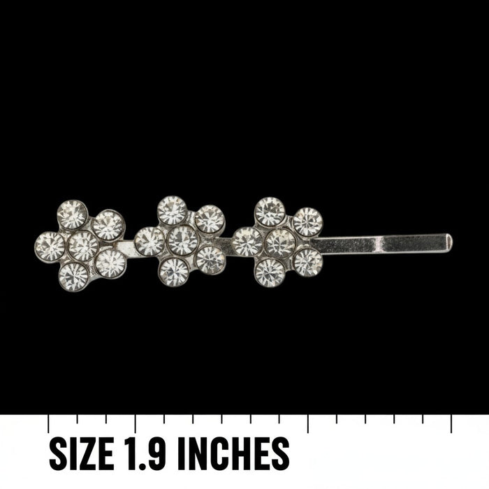 12 Pcs, Rhinestone Crystal Diamond Silver Metal Bobby Pins, Hair Clips, Hair Pins.