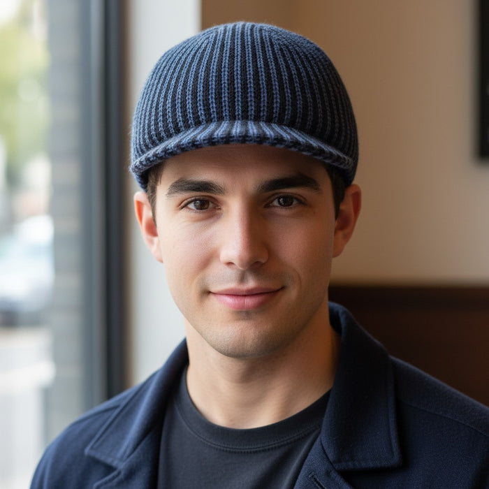 2 Pack Knitted Full Face Cover Knit Winter Ski Balaclava Beanie Cap with Visor Face Mask One Hole Winter Headwear for Men.