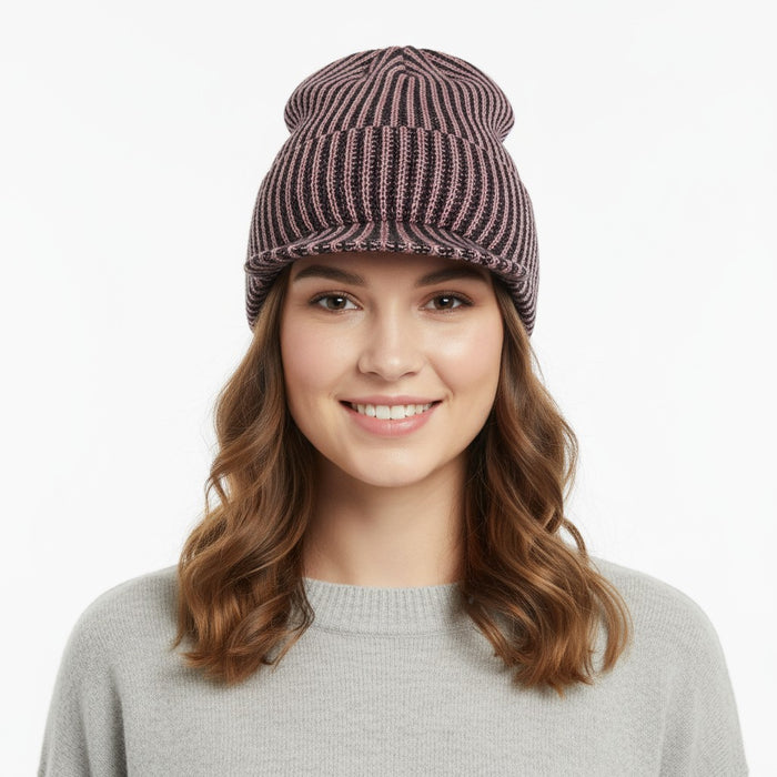 2 Pack Knitted Full Face Cover Knit Winter Ski Balaclava Beanie Cap with Visor Face Mask One Hole Winter Headwear for Men.