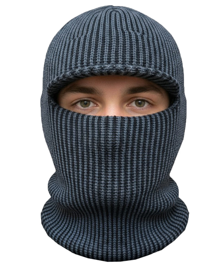 2 Pack Knitted Full Face Cover Knit Winter Ski Balaclava Beanie Cap with Visor Face Mask One Hole Winter Headwear for Men.