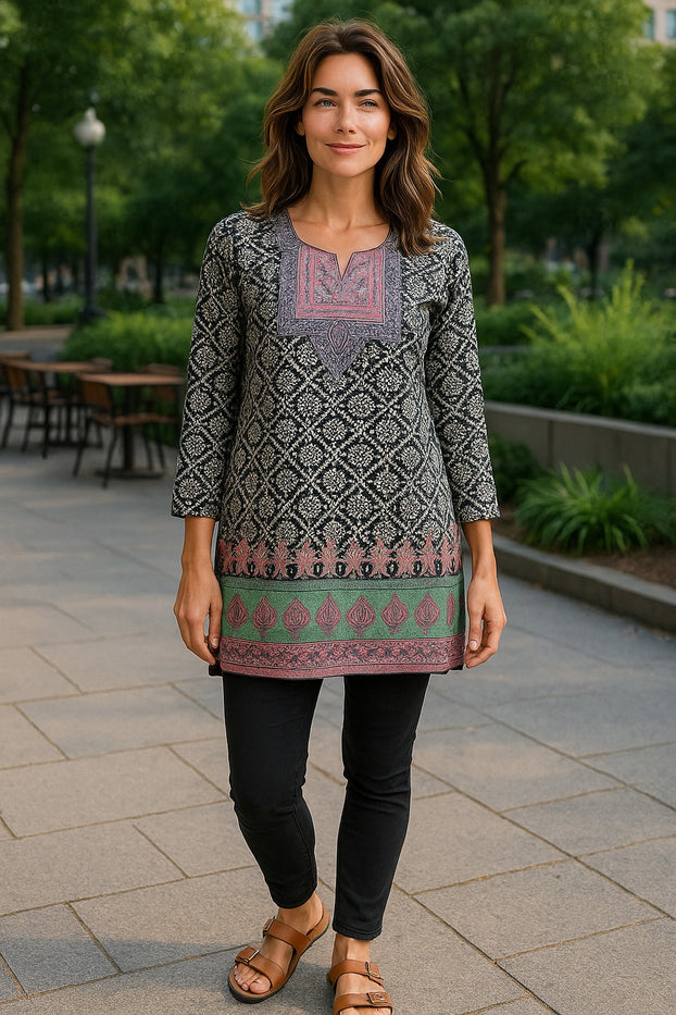 Tunic for Women 100% Cotton Short Kurti Long Sleeves Tunic tops – Cotton