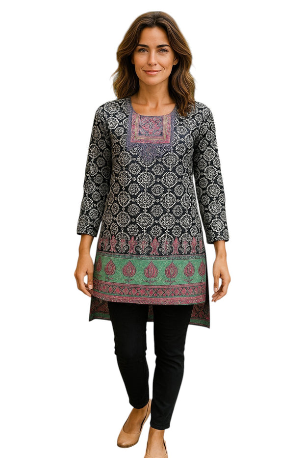 Tunic for Women 100% Cotton Short Kurti Long Sleeves Tunic tops – Cotton