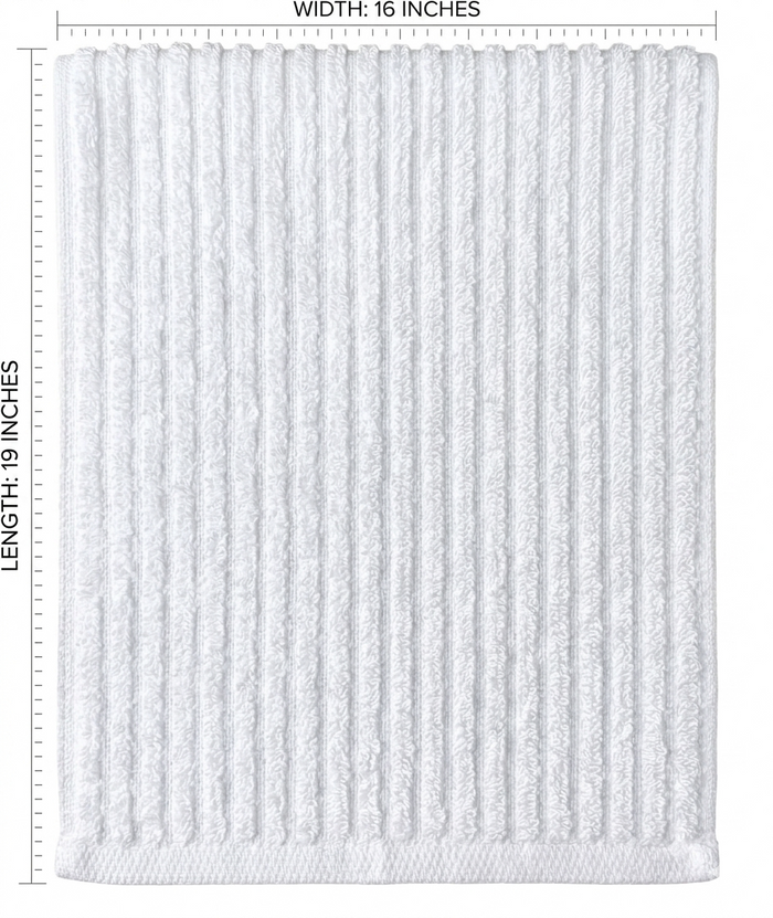 6 Pack, 100% Cotton Ribbed Terry White Bar Mop for Kitchen, Highly Absorbent, Cleaning Kitchen Towels | Bar Towels | Machine Washable | 16 x 19 Inches.