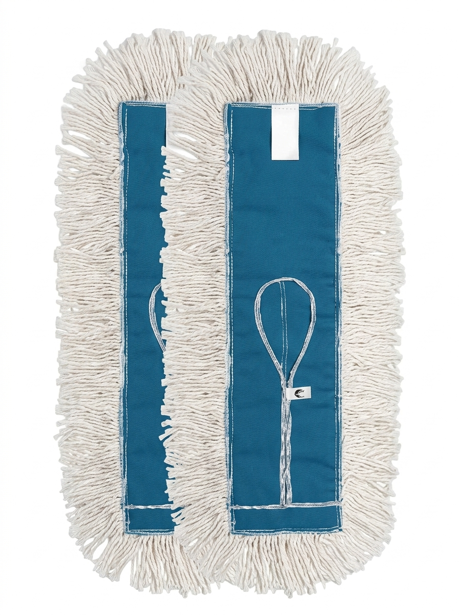 2 Packs, Heavy-Duty Looped-End Cotton Dust Mop collects and holds dust & Particles. Washable, Reusable Wet Dry Mop for Residential & Commercial Use. Fits standard dust mop Frames.