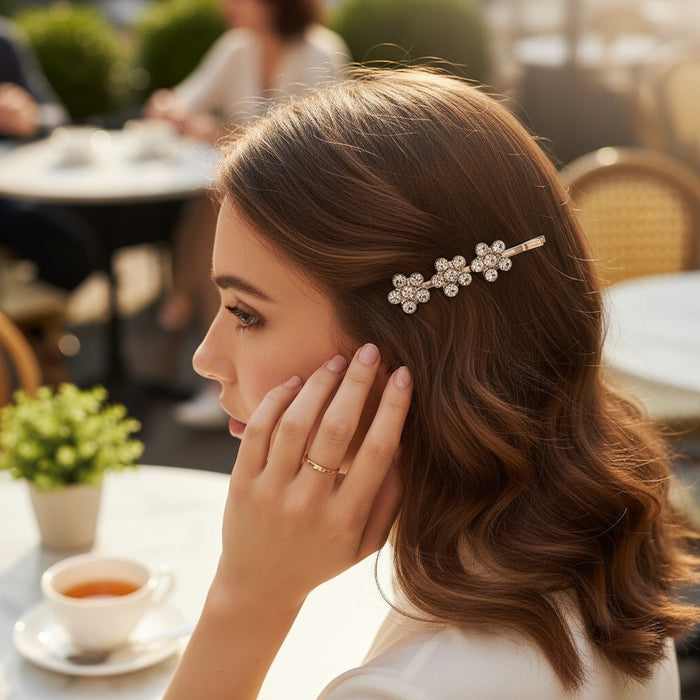 12 Pcs, Rhinestone Crystal Diamond Silver Metal Bobby Pins, Hair Clips, Hair Pins.