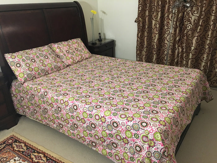 500 TC, 100% Cotton Luxury Printed Percale Sheet 14" Deep Pocket.