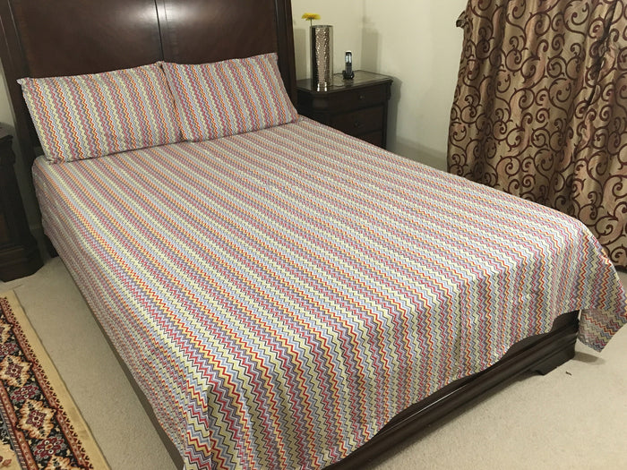 500 TC, 100% Cotton Luxury Printed Percale Sheet 14" Deep Pocket.