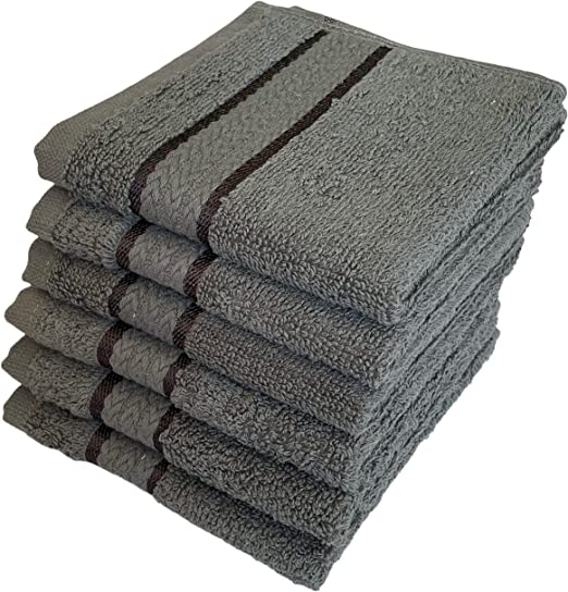 Washcloths 100% Ring Spun Cotton Zero Twist Wash Cloths for Body and Facewash Design to exfoliate Your Hands, Soft and Absorbent Machine Washable, 12 x 12 Inch.