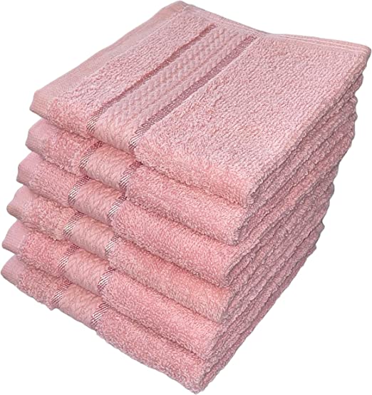 Washcloths 100% Ring Spun Cotton Zero Twist Wash Cloths for Body and Facewash Design to exfoliate Your Hands, Soft and Absorbent Machine Washable, 12 x 12 Inch.