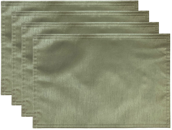 Set of 4, Solid 100% Faux Silk Reversible Placemats for Kitchen Dining Table Mats, Easy to Clean, Machine Washable. Size: 13" x 19".