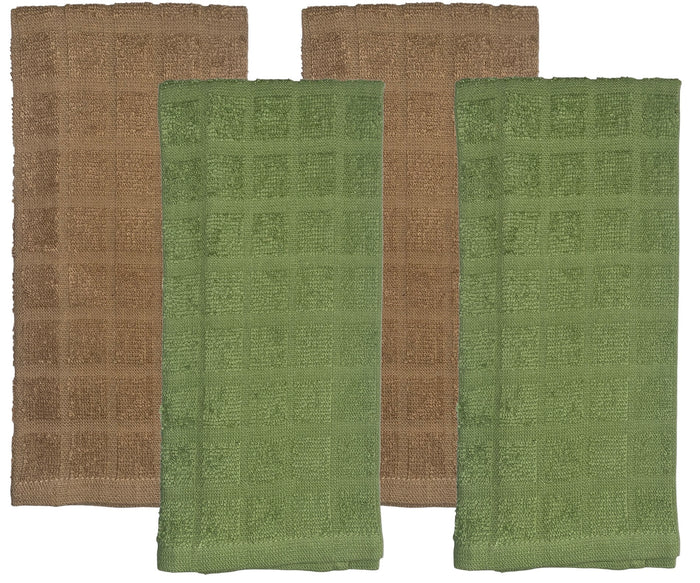 Set of 4, 100% Cotton Window Panel Terry Kitchen Towel - 4 Kitchen Towels Size: