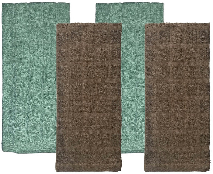 Set of 4, 100% Cotton Window Panel Terry Kitchen Towel - 4 Kitchen Towels Size: