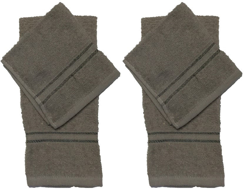 Set of 4, 100% Ring Spun Cotton Kitchen Towel 2 Hand Towel Size: 16" x 25", 2 Washcloths Size:12" x 12". Highly Absorbent, Maximum Softness and Machine Washable.